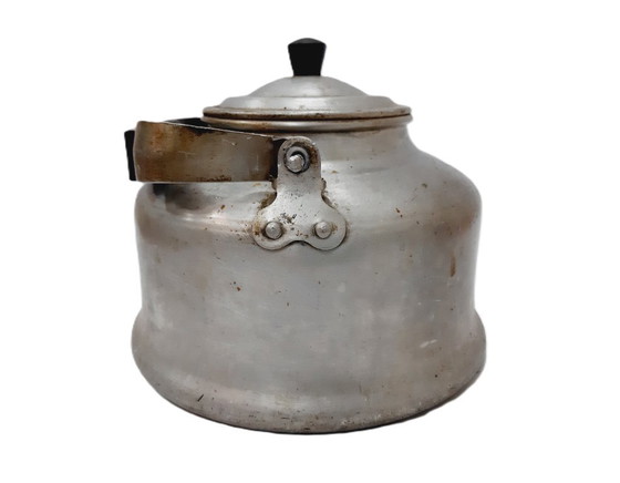 Image 1 of Large Vintage Aluminium Kettle with bakelite handle