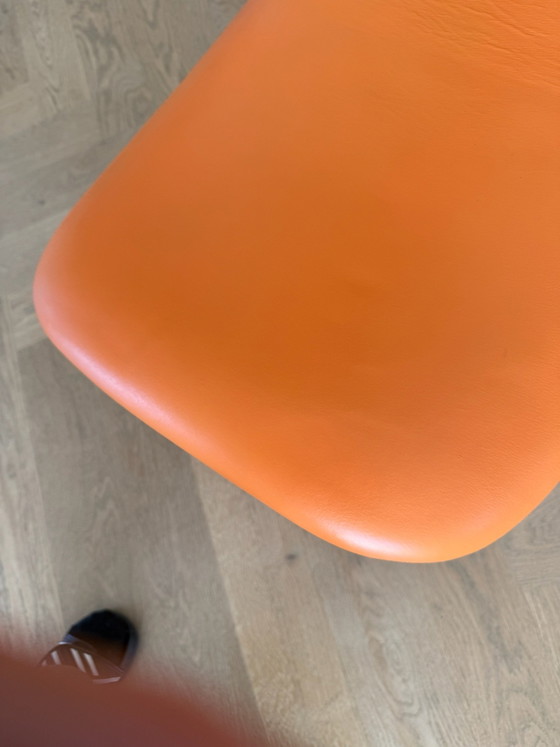 Artifort Hocker, Hocker & Poufs, Leder, Metall, Orange (Foto 5 von 6)
