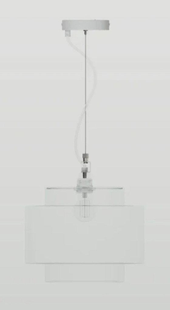 Image 1 of 2 large pendant lamps - Murano glass - model Fazeletto