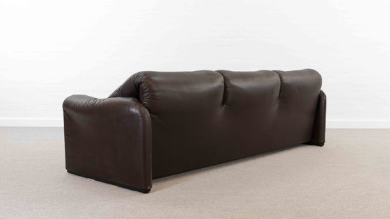 Image 1 of Cassina Maralunga 3-Sitzer-Sofa aus Leder von Vico Magistretti