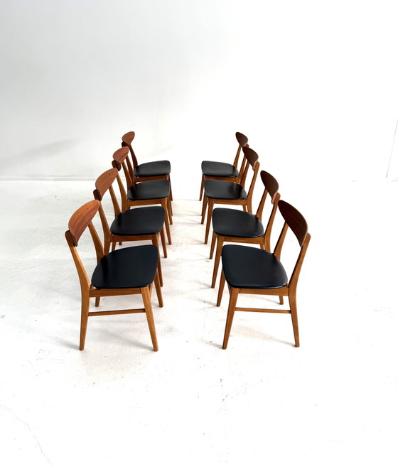 Set van 8 vintage eetkamerstoelen, Farstrup Møbler ‘60 – Wood, Skai (photo 12 of 13)