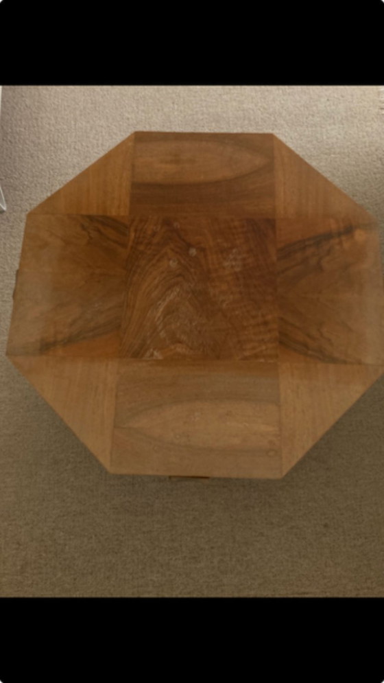 Image 1 of Art Deco octagonal table (inlaid) with lower shelf.