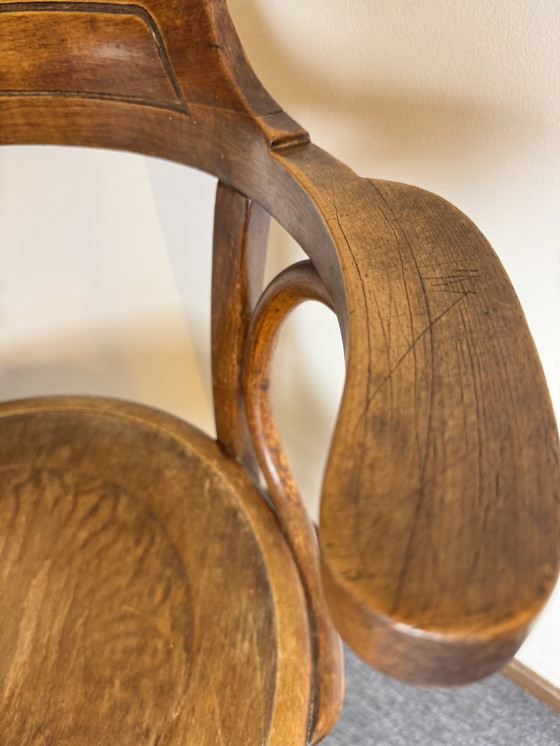 Image 1 of Origineel duo vintage bentwood armstoelen – Thonet (Bieletz-Mistelbach, ca. 1920) & Fischel (Czechoslovakia, ca. 1950)