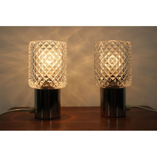 Coppia di lampade da tavolo di design vintage kamenicky Senov