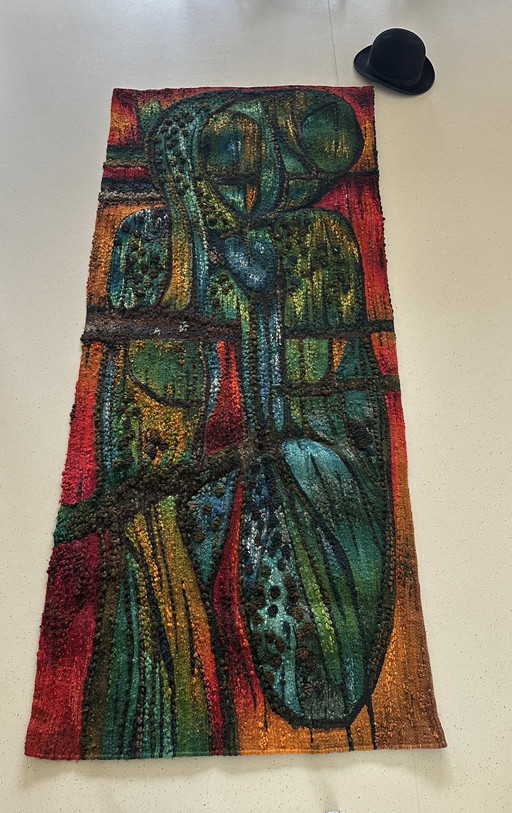 Kilim polonais « Puszcza » H. Sułkowska pour ZWW, années 1970 (2,15 x 0,95)