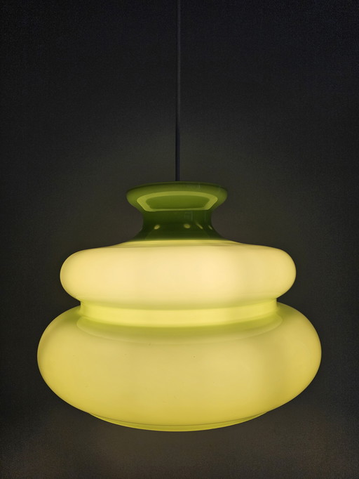 Lampe pendante en verre vert