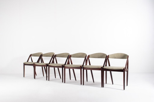 6x chaises de salle à manger en teck modèle 31 Kai Kristiansen