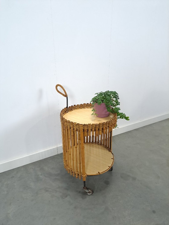 Image 1 of Carrito de bambú, mesa auxiliar