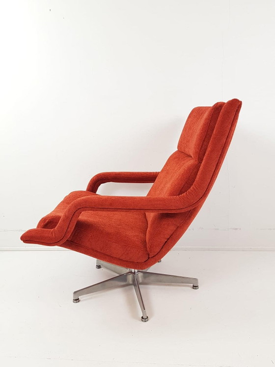 Poltrona girevole vintage Artifort | Poltrona reclinabile (Pietra) Rossa – Poltrone, Metal, Textile (photo 7 of 12)