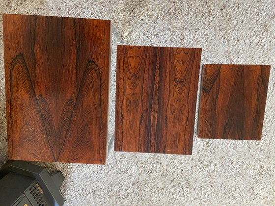 Vintage nesttafels jaren'70 chroom/palissander – Bijzettafels, Hout (photo 4 of 9)