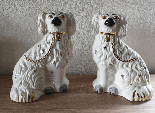 Original Beswick England 1378-3 Staffordshire Dogs – Gold Trim – Excellent Condition