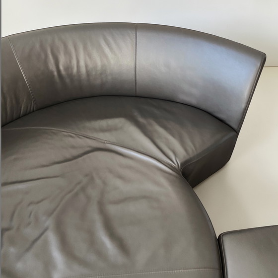 Image 1 of Sofá de cuero posmoderno, diseño italiano Memphis, años 80.