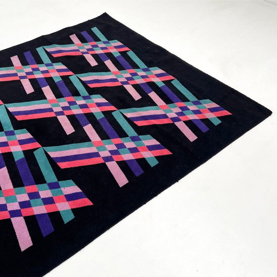 Grande tappeto geometrico in lana di Missoni, anni '80. – Tappeti, Wool (photo 4 of 8)