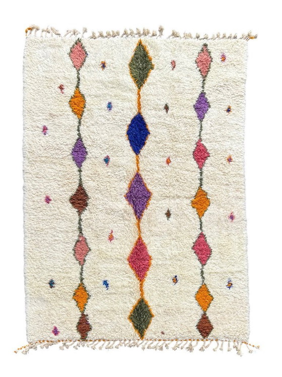 Image 1 of Marokkanischer Teppich im modernen Stil, 210 x 300 cm – Handgeknüpfter Berberteppich aus Wolle – Beni Ourain Teppich