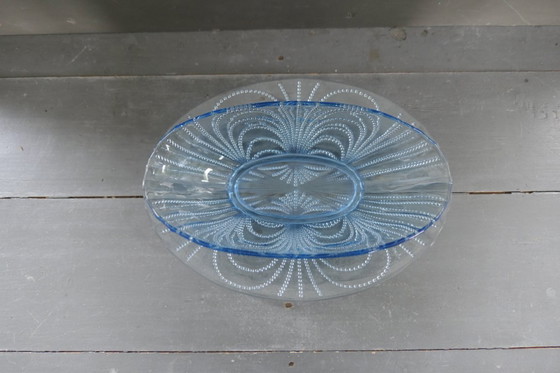 Image 1 of Art Deco cuencos de cristal azul Tchecoslovaquie