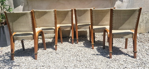 Lot de 6 chaises Bow Wood de Hugues STEINER 