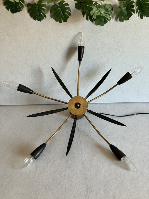 Vintage Spider Sputnik Space Age MCM Jaren 50 Plafondlamp