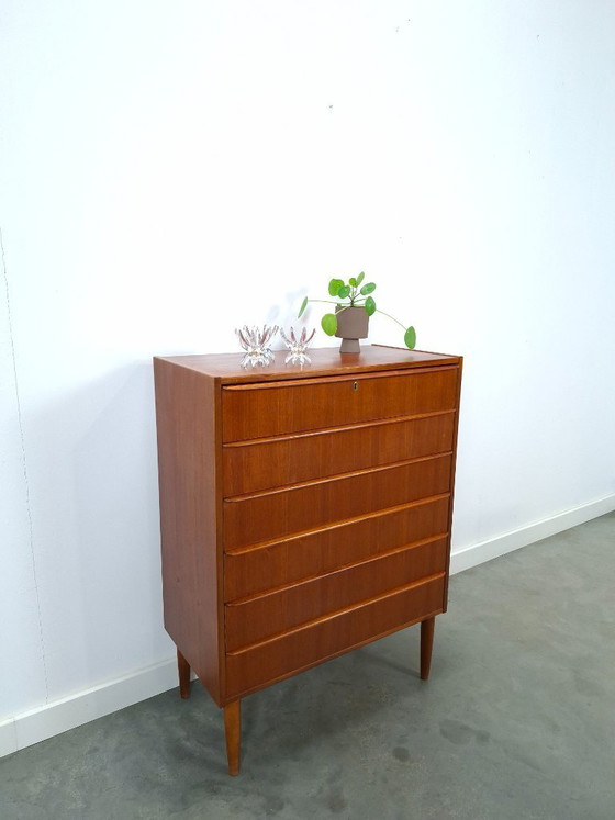 Image 1 of Teak chest of drawers from Denmark with 6 drawers