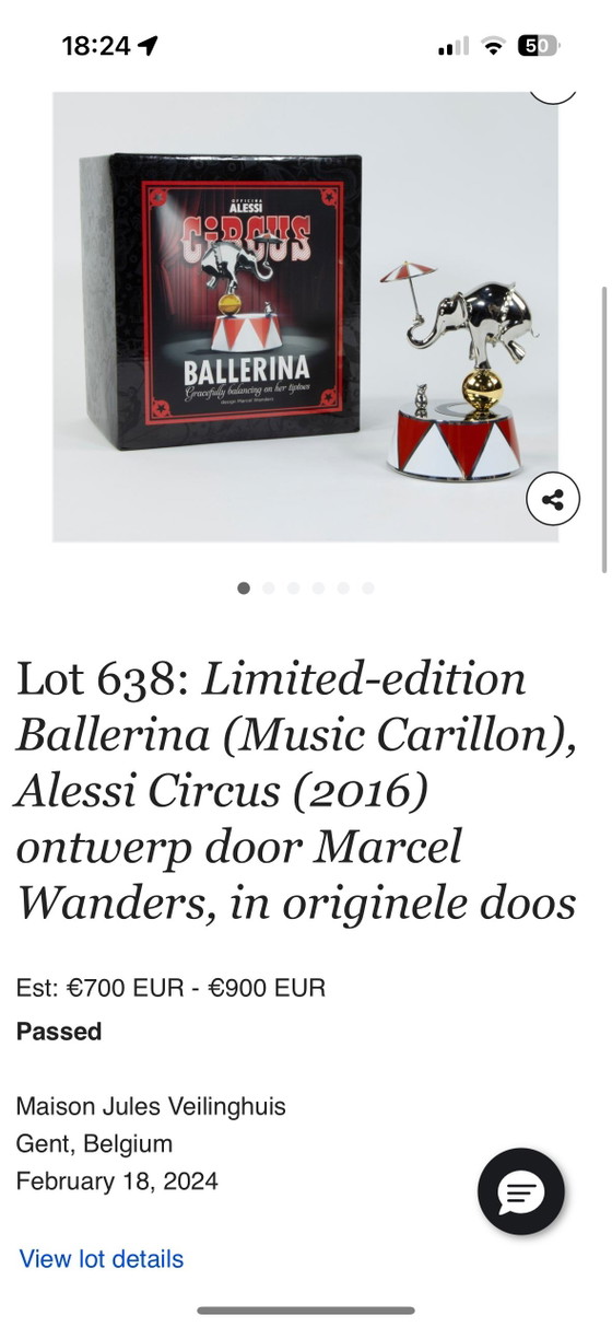 Image 1 of Limited edition ballerina alessi (Marcel Wanders) 