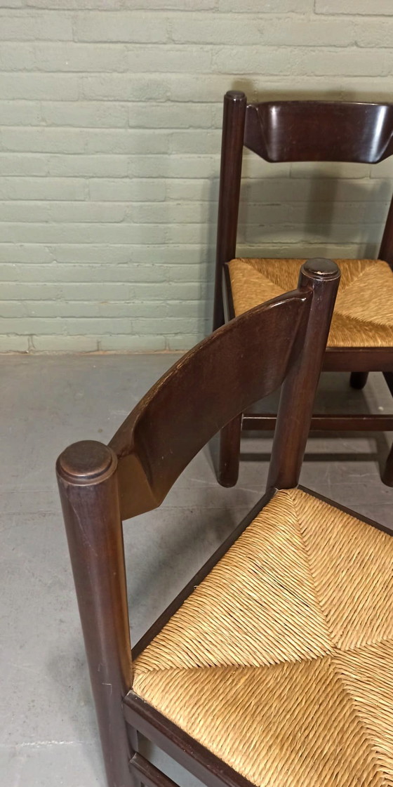 Image 1 of 4 X Rush Seat Dining Chairs 