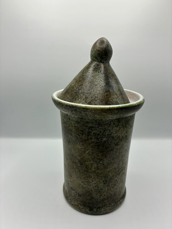 Vaso da erborista MINT – Gres lavorato a mano e firmato GP – Pezzo unico – Oggetti decorativi (photo 3 of 7)