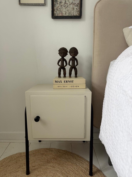 Comodino vintage in legno, acciaio e bianco – Comodini, Wood, Metal (photo 4 of 6)