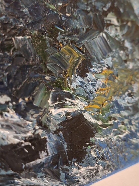 Kathleen Storme – "Rocher dans les vagues" (2010) – Marine Impasto Originale (30x40 cm) – Objets d'art (photo 7 of 10)
