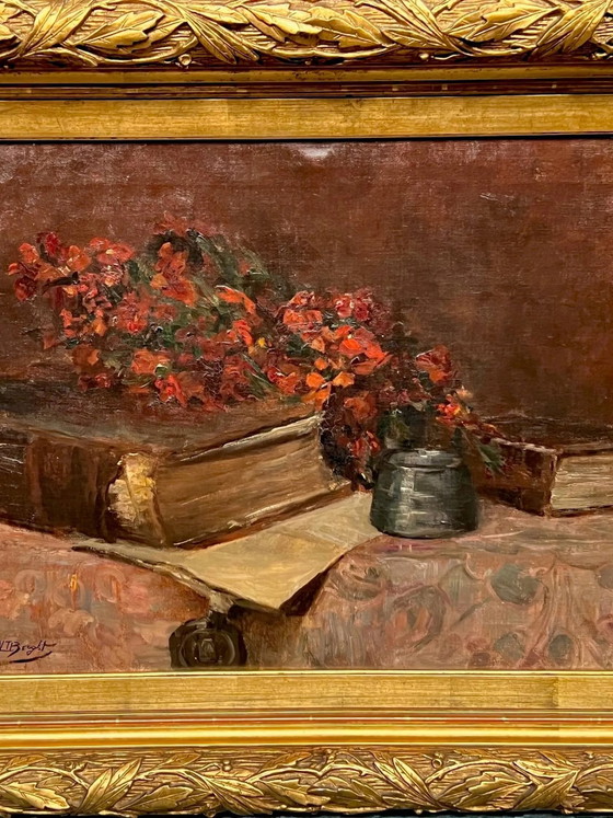 Mr. Van Der Borght. “Still life with flowers.” – Paintings & Drawings, Wood (photo 3 of 9)