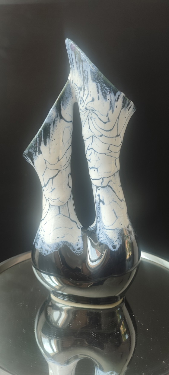 Image 1 of Sculptural ceramic vase Alpho (Alphonse Mouton) 24 cm