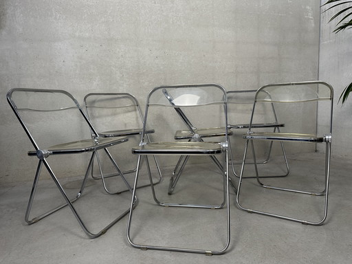 6x Plia Design Folding Chair - Giancarlo Piretti - Anonima Castelli