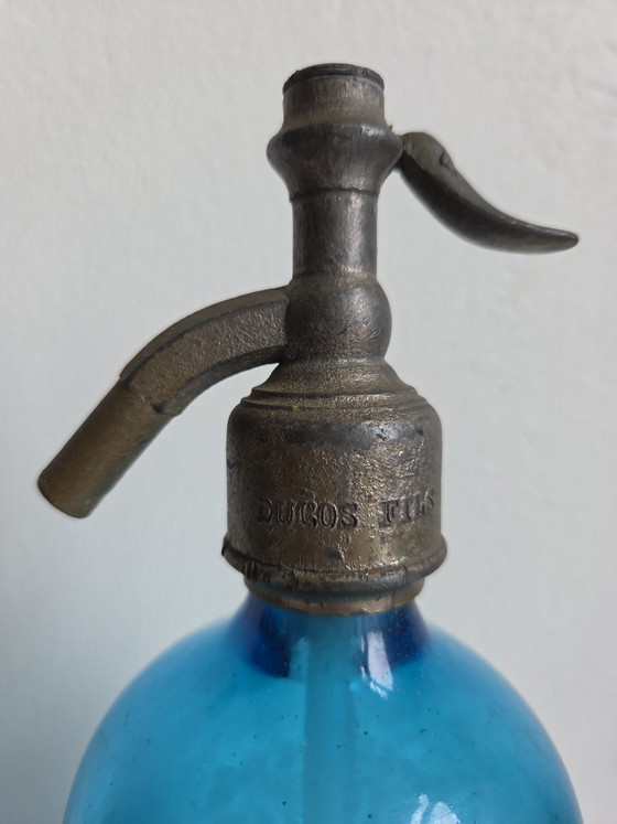 Image 1 of Antique bright blue siphon / spray bottle