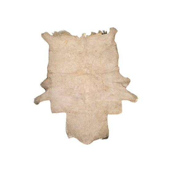 Image 1 of Vintage drie kleurige geitenvel vloerkleed 2e helft 20e eeuw