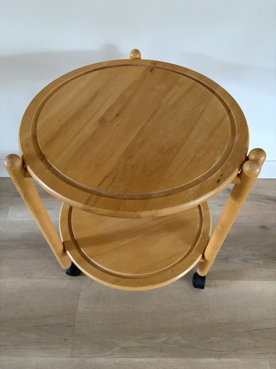 Image 1 of Inklapbare vintage Deense trolley “Lazy Susan” 