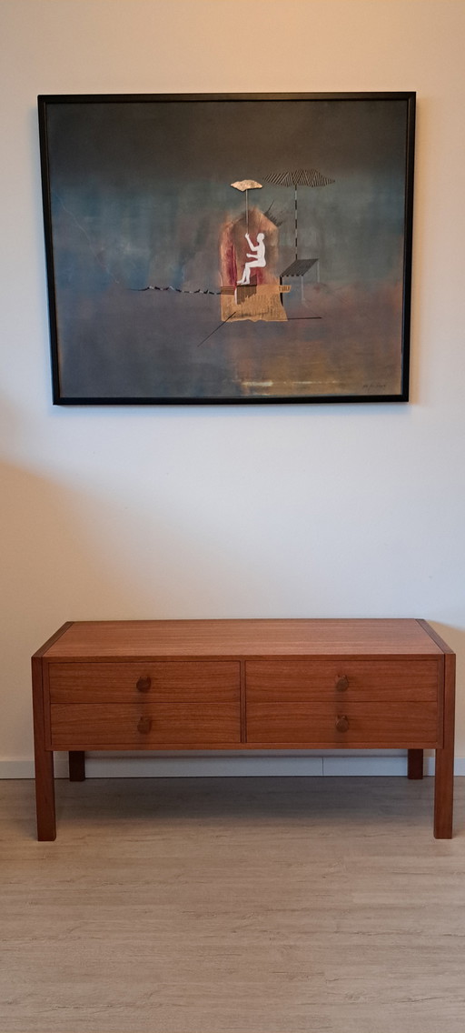 Origineel Aksel Kjersgaard teakhouten dressoir nr. 480 O.D. Møbler, Denemarken, ca 1960