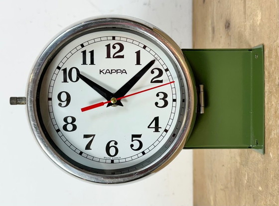 Image 1 of Vintage Green Kappa Maritime Double-Sided Wall Clock, 1980s