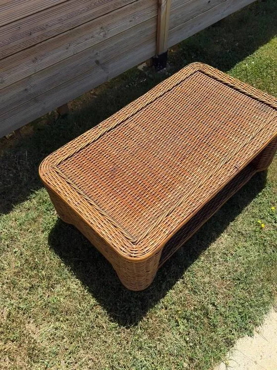 Geflochtener Rattan-Couchtisch - 1970er Jahre – Couchtische, Korbgeflecht, Vintage (photo 11 of 13)