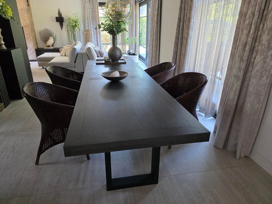 4 M Design Dark Brown Woven Leather Dining Chairs – M Desighn (photo 2 of 17)