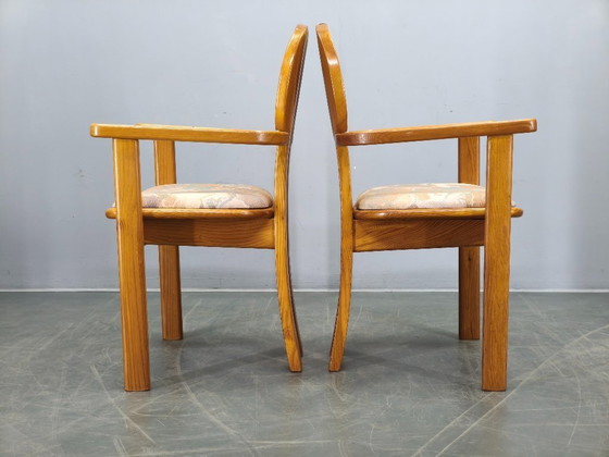 Image 1 of Ensemble de 8 fauteuils de salle à manger en pin de style postmoderne tchèque, années 1970