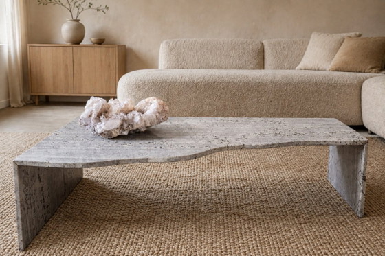 Organic, Vintage Coffee Table in Kashmir White Natural Stone – Marble (photo 6 of 6)
