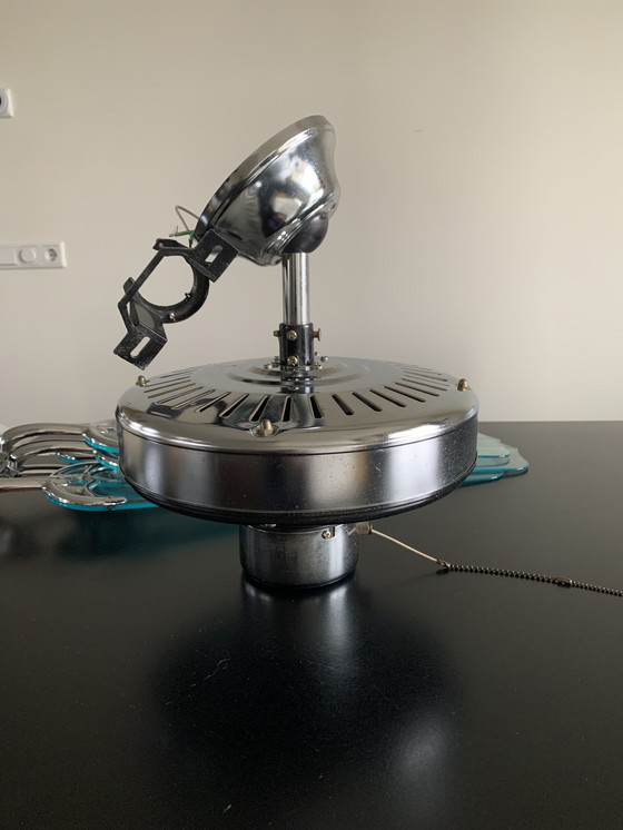 Image 1 of Ventilateur de plafond chromé, 3 positions, 2 directions