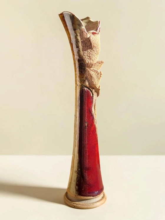 Glazed stoneware single-flower vase, signed Potelune, La Borne. – Porcelain (photo 2 of 9)
