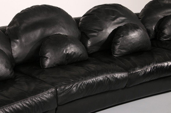 Image 1 of Divano componibile postmoderno dalla forma organica in pelle nera