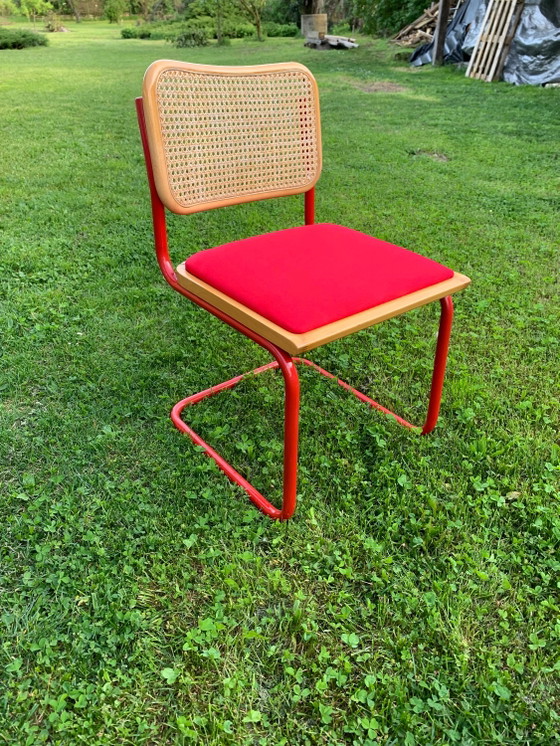 Mid-Century Modern Italian Marcel Breuer style B32 Cesca Chair, 70s – Adjustable recliner chair, Wood, Metal (photo 5 of 6)