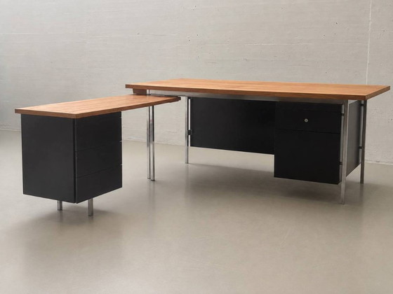 Large Knoll International Partners Desk, Swiss Production, 1960s – Wood, Vintage (photo 5 of 15)