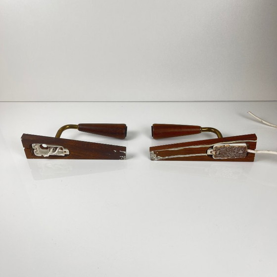Image 1 of Paar dänische Wandleuchten aus Palisanderholz, 1960/70