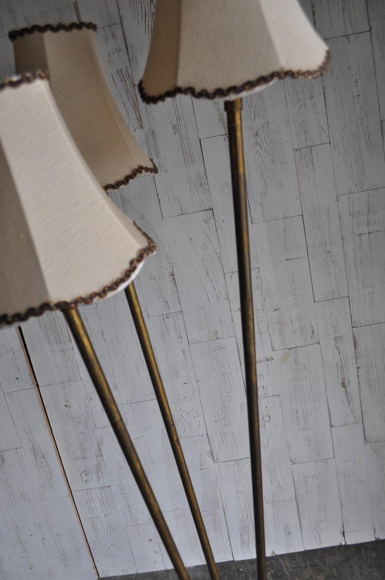 Lampada da Terra Art Déco in Ottone, anni '40 – Lampade da terra, Legno, Art Deco (photo 2 of 8)