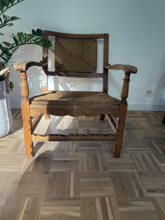 2 fauteuils in de Arts & Crafts-stijl uit de jaren 1920. – Wood, Wicker (photo 3 of 15)