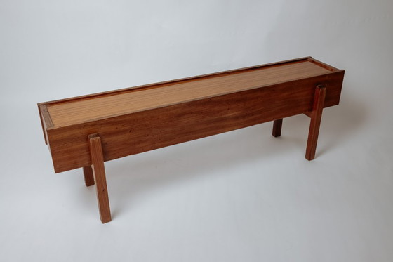 Image 1 of Smalle lange vintage salontafel of bijzettafel