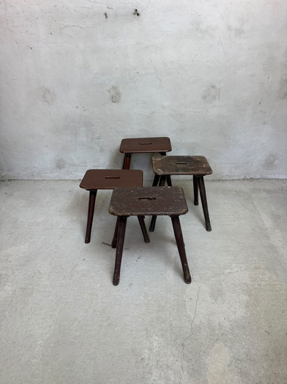 Set di quattro sgabelli da fabbrica svedesi – Wood (photo 8 of 14)