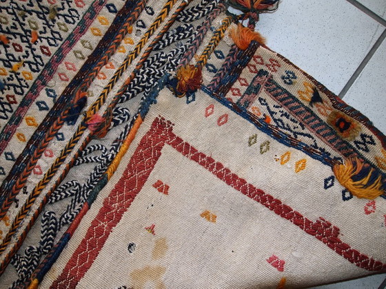 Image 1 of Handgefertigte antike persische Sumak-Satteltasche, doppelt, 55 cm x 100 cm, 1940er Jahre - 1C399